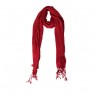 Echarpe Lisa Vermelho Forte Queimado c/ Franjas Viscose 100g 160x55 cm