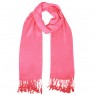 Echarpe Lisa Rosa Chiclete c/ Franjas Viscose 100g 160x55 cm