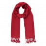 Echarpe Lisa Vermelho Forte Queimado 150g c/ Franja Viscose 180x70 cm