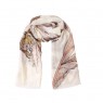 Xale 100%  Poliester Folhas Off White 180X90 CM