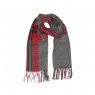 Xale100% Poliester Xadrez Vermelho/ Pretoe  Cinza 180X70CM