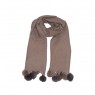 Xale lisa 100% Acrilico Dupla Face  com Pompom Concreto/Cinza 200X70CM