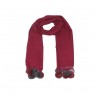 Xale100% Acrilico Lisa Double com Pompom Chumbo/Rose 200X70CM