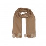 Xale 100% Acrilico Double com Pompom Fendhi/Bege 200X70CM