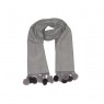 Xale 100% Acrilico Double com Pompom Cinza/Chumbo 200X70CM