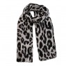 Xale 100% Poliester Animal Print Bege 180 X 80 CM