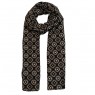 Xale 100% Poliester Floral Liberty Preto/ Fendhi 180 X 80 CM