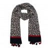 Xale 100%  Poliester Navy Flower 180X90 CM