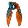 XALE FOLHAS MULTICOLOR LARANJA/VERDE/ PISCINA 100% POLIESTER 70X70CM