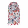 XALE 100%  POLIESTER FLORAL VERMELHO 180X90 CM