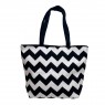SACOLA SUMMER PRETO E BRANCO  45X35 CM 100% POLIESTER