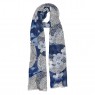 XALE 100%  POLIESTER FLOWERS BLUE LISTRAS CINZA 180X90 CM