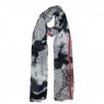 XALE 100%  POLIESTER FLOWERS BLACK LISTRAS RED 180X90 CM