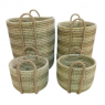 JG 3 PCS CESTO FIBRA NATURAL REDONDO C/ ALCA SCP-64