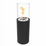 LAREIRA BIOETANOL LIQUIDO METAL/ AÇO INOXIDAVEL COM VIDRO BOROSSILICATO DIM:  80 X26 X26 CM