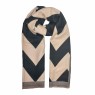 XALE 100% ACRILICO CHEVRON PRETO E FENDHI 180X60 CM