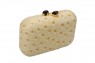 Bolsa Revestida em Couro de Avestruz com Fecho Dourado A8xC11 cm