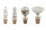 Conjunto 4 Peças de Fechadores de Garrafa Cortiça com Aço Inox e Madrepérola 8x4 cm