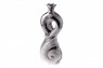 Vaso Curvo em Metal Cromado Decorativo A45xC19xL10 cm