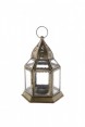 Lanterna em Metal Bronze e Vidro Incolor com Suporte para Velas A19xD13 cm