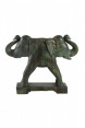 Elefante em Madeira Decorativo Duas Cabeças Verde A51xC68xP17 cm