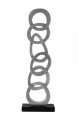 Escultura Corrente Metalizada Decorativa com Base de Madeira A12xC30xL93 cm
