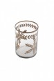 Vaso de Vidro c/ detalhes em Dourado A13xD10 CM