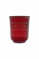 Cachepot em Vidro Vermelho Decorado 7x8CM
