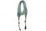 Echarpe Tie Dye Turquesa c/ Penduricalhos Viscose 170x35 cm