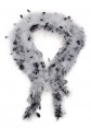 Cachecol Pele Natural Branco e Preto 149x023 cm