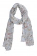 Echarpe em Viscose OffWhite Floral A180xL50 cm