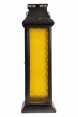 Lanterna de Metal Escuro com Vidro Amarelo Grande A61xL18xP18 cm