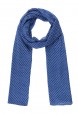 Echarpe Azul Royal c/ Poá Branco Algodão 180x50 cm