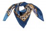 Lenço Estampado Poá Azul Poliéster Brilhoso 90x90 cm