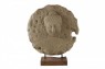 Escultura Decorativa em Pedra Rosto Buda com Base em Madeira A83xD70 cm