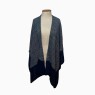 PONCHO 100%  POLIESTER LEVE BLACK/CINZA 140X90CM