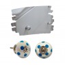 Puxador Decorativo Redondo Branco Azul Soft Ceramica e Metal