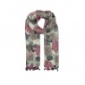 XALE 100%  POLIESTER FLORAL CINZA E ROSA 180X90 CM -