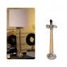 Base de Abajur Folhas em Metal Prateado e Madeira Crua A61xD18 cm