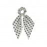 Scrunchie com Lenco Branco Poa Preto Poliester  27x7 CM-