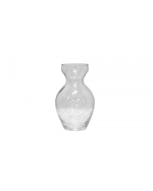 Vaso/Cachepot em Vidro Transparente Trabalhado A15XD6 cm