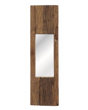 Espelho c/ Moldura em Madeira Rústica de Demolição 25X4X90 cm