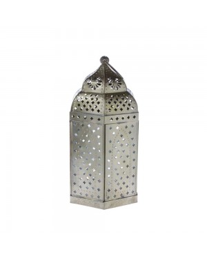 Lanterna de Metal Marroquina Dourada 18X18X40 cm