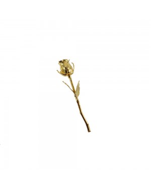 Botão de Rosa Decorativo em Metal Banhado a Ouro A17xC4 cm