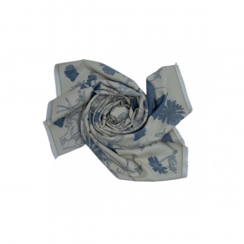 XALE 100% ACRILICO LYRA BLUE FLOWER 180 X 65 CM