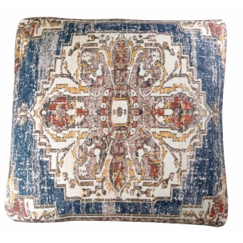 Puff Quadrado em Tecido com Estampa Digital A22xC39xL39 cm