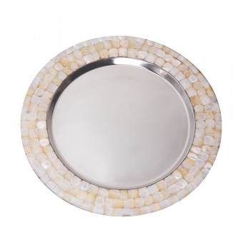 Prato Madrepérola Alumínio Redondo 2X31X31CM