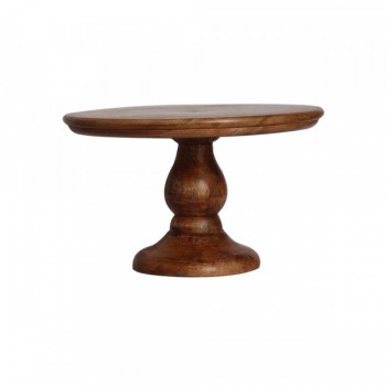 Prato Alto Porta Bolo em Madeira 25x15 cm