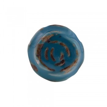 Puxador Antique Vintage Provençal Flor Azul em Cerâmica