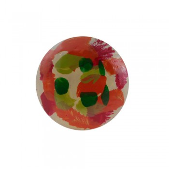 Puxador Madeira e Cerâmica Colorido 4X4X7CM